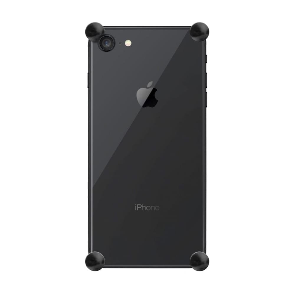 Black Diamond Original CORNERS installed on all four corners of a bare iPhone SE (2nd gen)