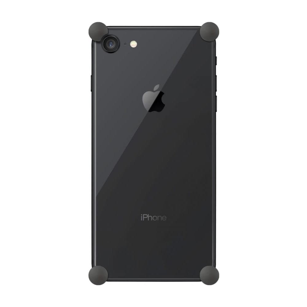 Carbon Original CORNERS installed on all four corners of a bare iPhone SE (2nd gen)